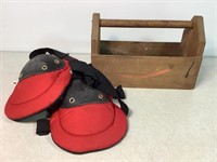 Small Wood Toolbox & Knee Pad Set