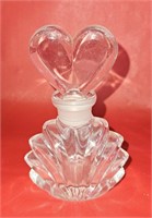 Glass Perfume w/ Glass Heart Stopper 4"