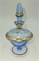 Blue and Gold Egyptian Style Perfume Bottle 5 1/2"