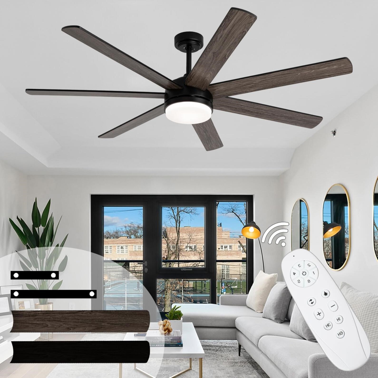 Viossn Ceiling Fans with Lights and Remote, 72 Inc