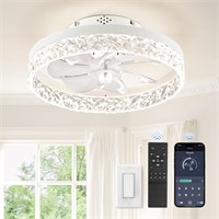 ZMISHIBO Ceiling Fans with Lights, Low Profile Cei