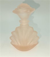 Frosted Pink Perfume Bottle 4"