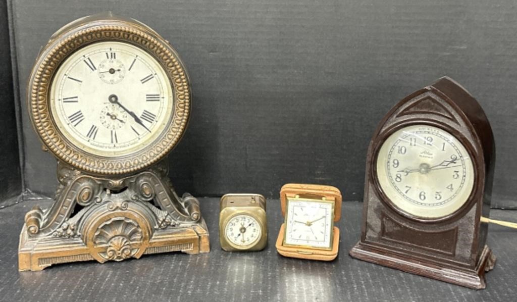 (F) Vintage Clocks Including Seth Thomas Cast