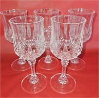 Set of 5 Crystal Wine Glasses