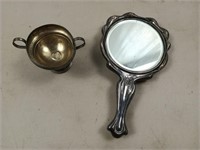 Sterling mirror, weighted Sterling cup