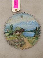 Hand painted saw blade clock 7"