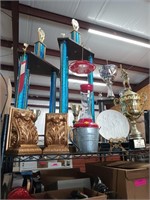 Trophies, all sizes of AC filters, vintage iron,