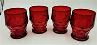 4 Viking Glass Ruby Red Georgian Tumblers