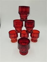 7 Viking Glass Ruby Red Georgian Tumblers