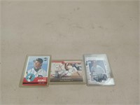Three autographed baseball cards Brad ausmus, P