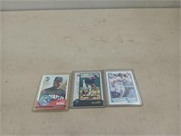 Three autographed baseball cards Ellis Burks, R