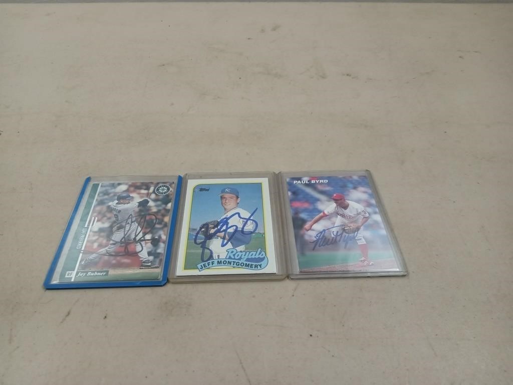 Autographed baseball cards Jay Buhner, Jeff