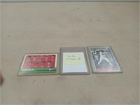 Three autograph baseball cards Johnny Damon, Ron