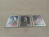 Three autographed baseball cards Sean Casey, J