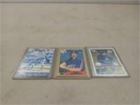 Three autographed baseball cards Jeff M
