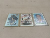 Three autographed baseball cards Tom Goodwin,