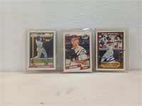 Three autographed baseball cards Julio Franco,