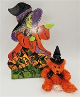 Hand Painted Witch and TY Beanie Baby