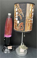 (AN) Table Lamp With Shade 20’’ & Lava Lamp. Lava