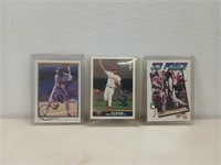 Three autographed baseball cards Jose Offerman,