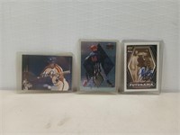 Three autographed baseball cards Kelly d