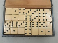Vintage set of double six dominoes in lovely case