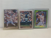 Three autographed baseball cards Chad Curtis,