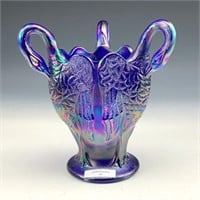 IG Cobalt Blue Swans Vase