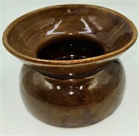 Brown Pottery Spittoon