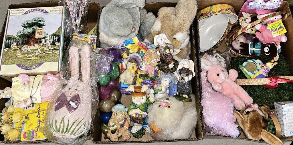 Lot of 3 Easter Box Lots Bunnies, Eggs, Figures