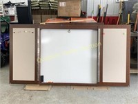 WOODEN CONFERENCE ROOM CABINET & DRY ERASE BOARDS
