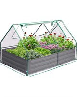 Quictent Raised Garden Bed with Cover Outdoor Galv