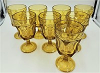Set of 8 Fairfield Amber Goblets