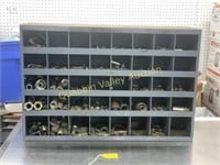 METAL CABINET WITH ASSORTED HYDRAULIC FITTINGS