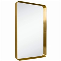 TEHOME 20x30 Brushed Gold Metal Framed Bathroom Mi