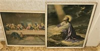 2 Religious Pictures Last Supper & Jesus Praying