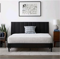 Full Bedframe with Vertical Channeled Headboard