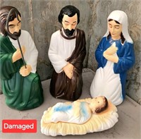 Empire Nativity Scene Blow Mold Set Damaged