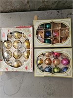 3 Boxes of Shiny Brite Christmas Ornaments Glass