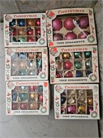 6 Boxes Antique Glass Christmas Ornaments