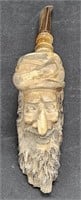 (E) Meerschaum Pipe With Man's Head 12".