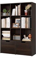 IDEALHOUSE Brown Bookshelf with Drawers