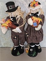 Pair Harvest Thanksgiving Dolls 19"