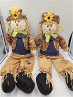 2 Sitting Scarecrows