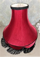 Very Large Red Lamp Shade w/ Black Tassels