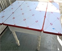 1950s Red & White Enamel Top Table