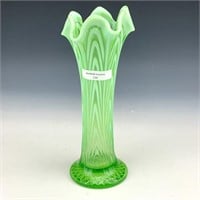 Fenton Green Opal Boggy Bayou Vase