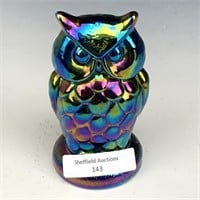 Fenton Black Amethyst Owl Figurine