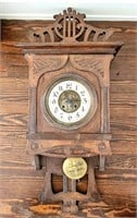 Wood Clock For Parts or Repair 37"