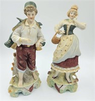 Victorian Hand Painted Courting Couple 11" Japan